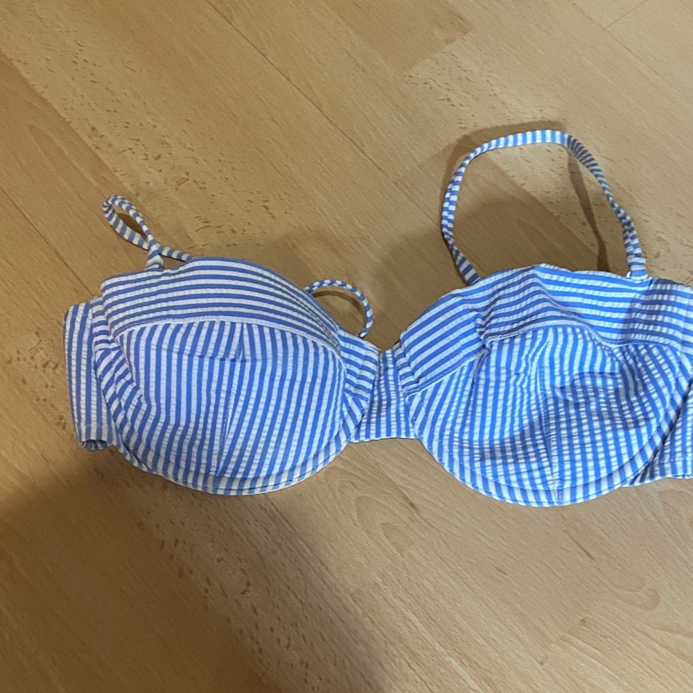J. Crew Blue and White Striped Swimwear